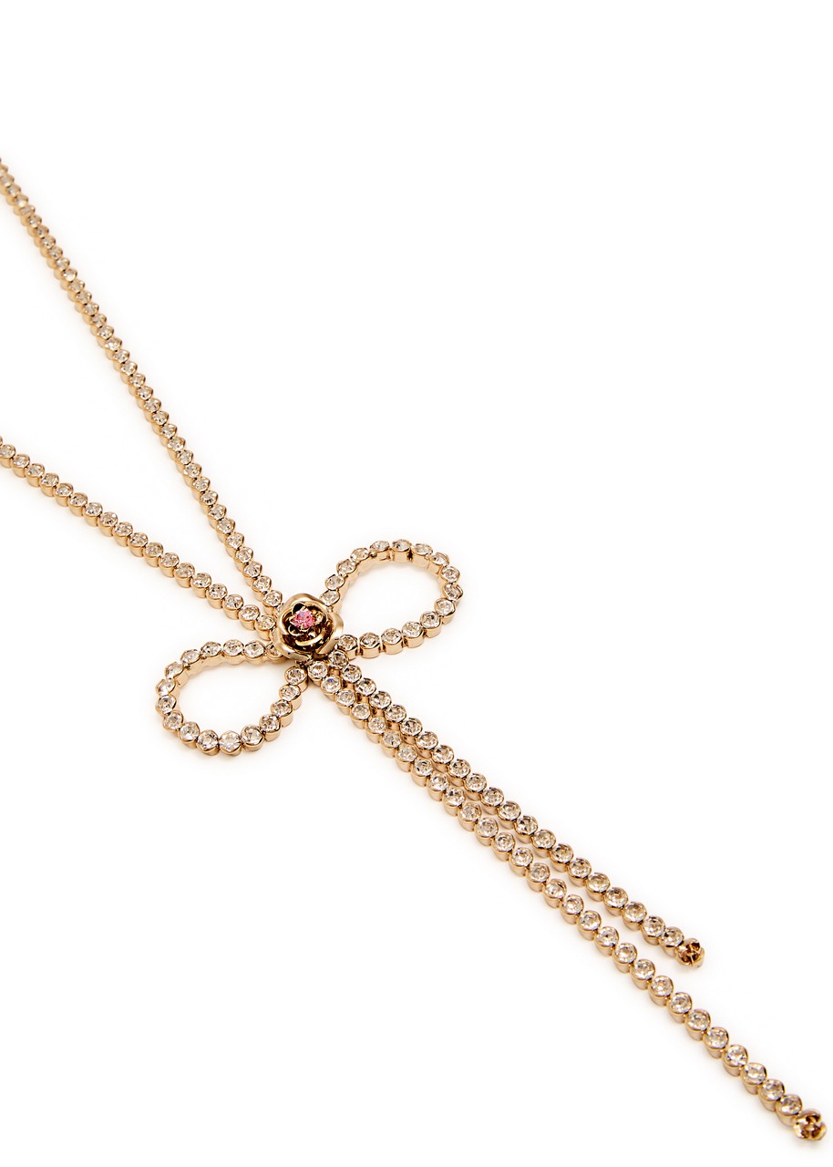 Rosantica Crystal-embellished bow Necklace - 3