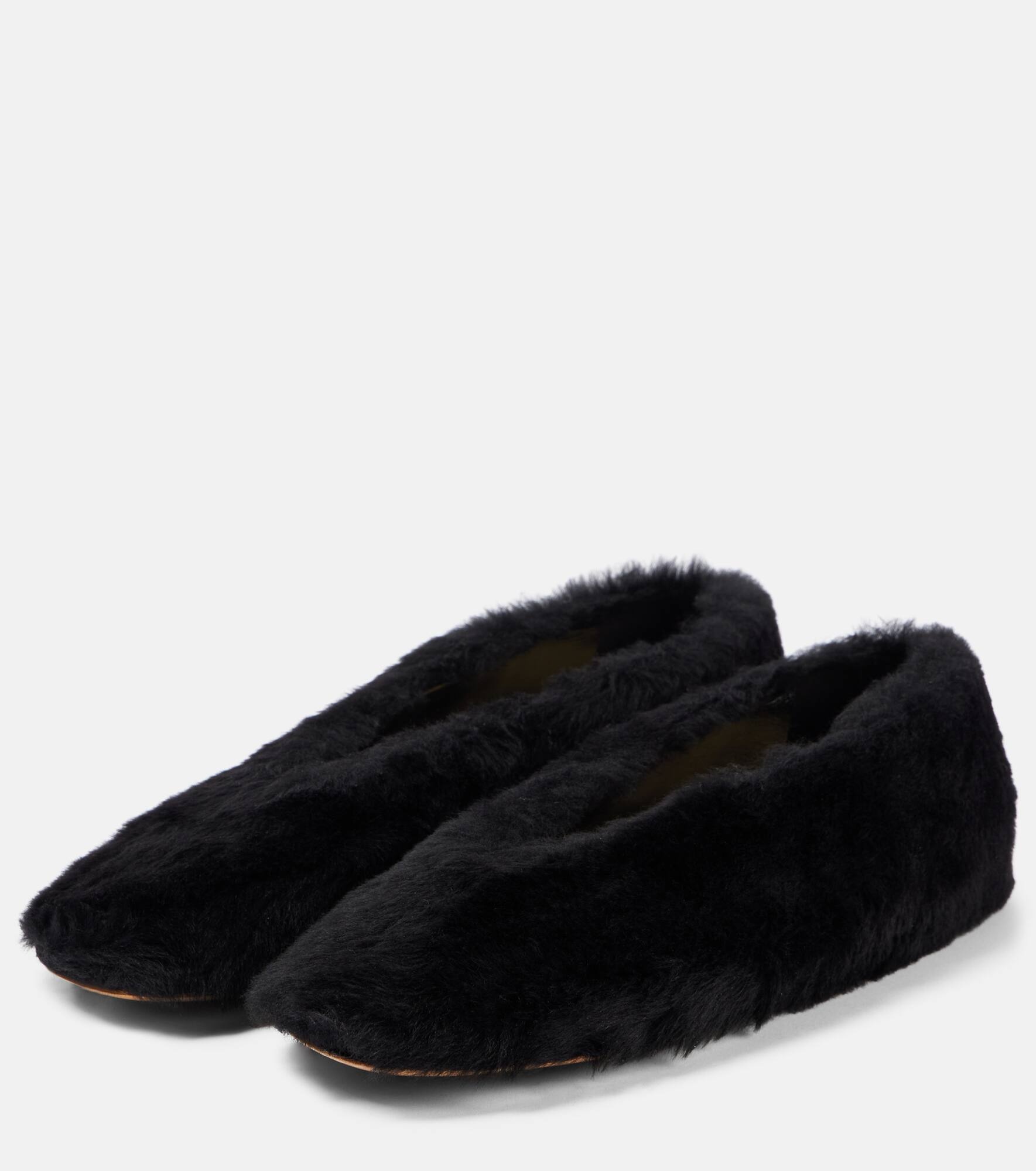 Luna shearling Mary Jane flats - 4