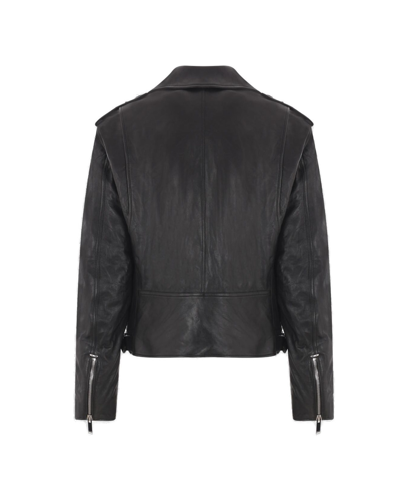 Zip-up Leather Jacket - 2