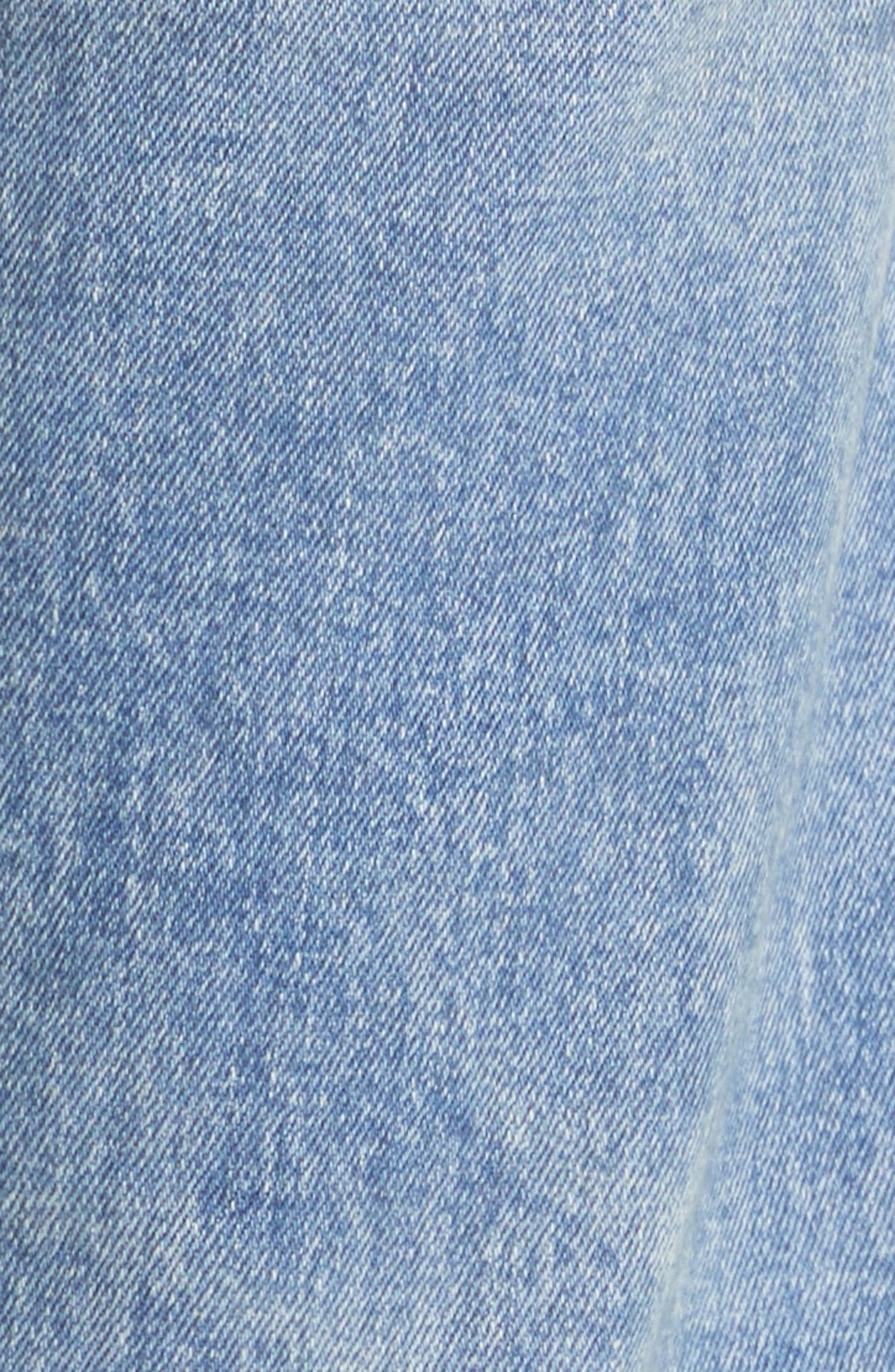 Chewed Hem Crop Straight Leg Jeans - 6
