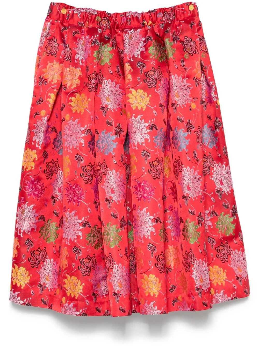 floral-jacquard midi skirt - 1
