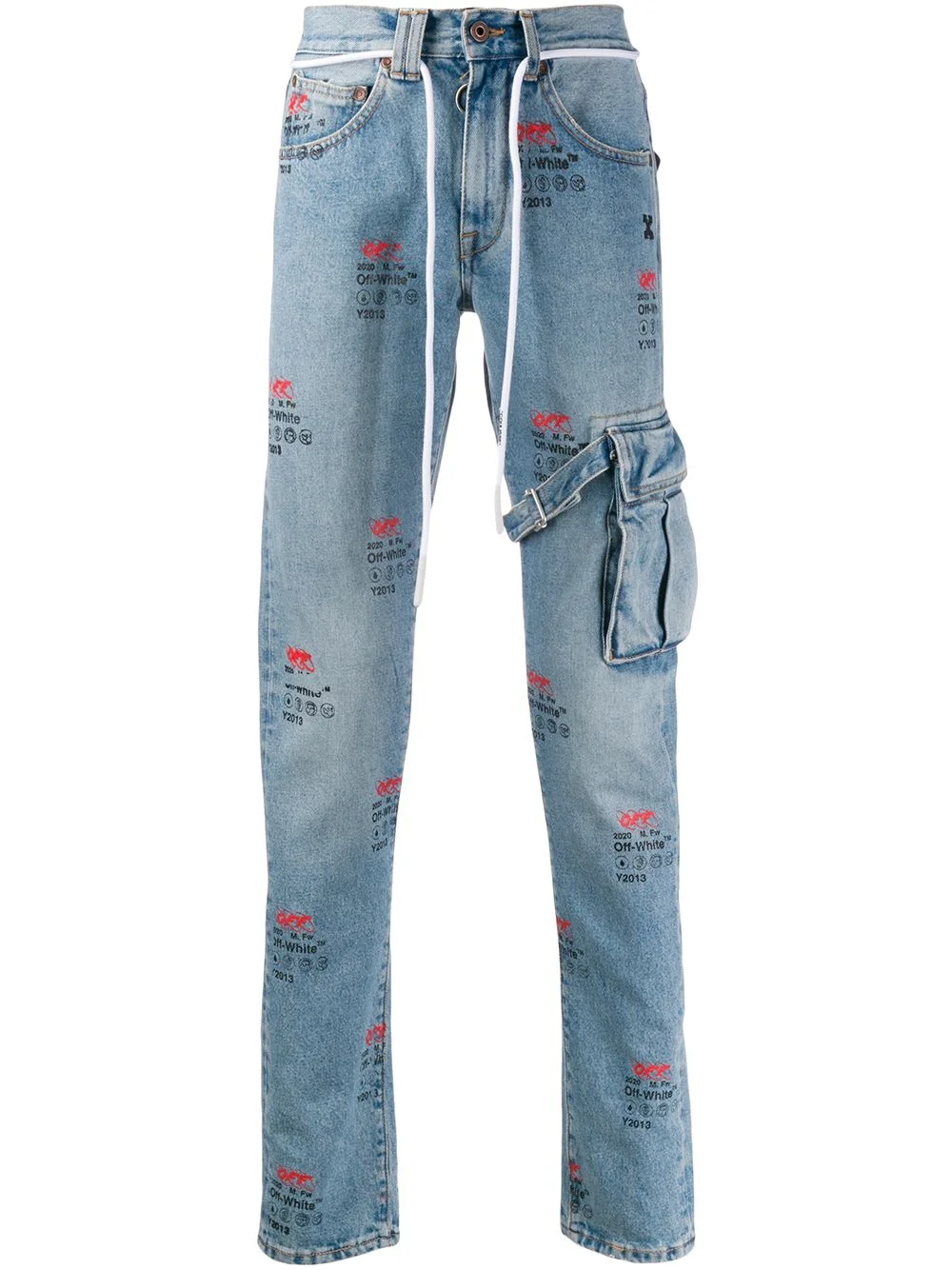 straight-leg logo-print jeans - 1