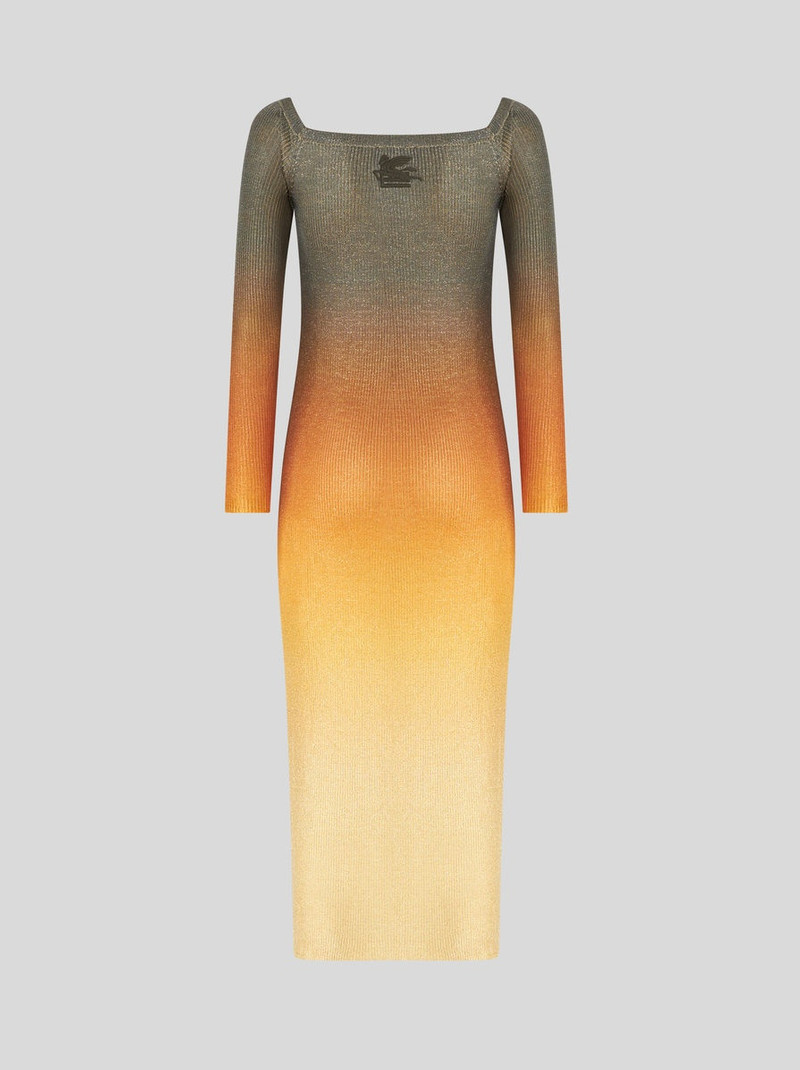 COLOUR SHADED LAMÉ JERSEY DRESS 6
