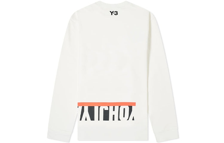 Men's Y-3 Alphabet Printing Pattern Round Neck Pullover White FS5594 - 2