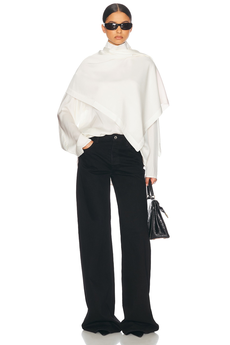 Silk Tunic With Detachable Scarf - 6