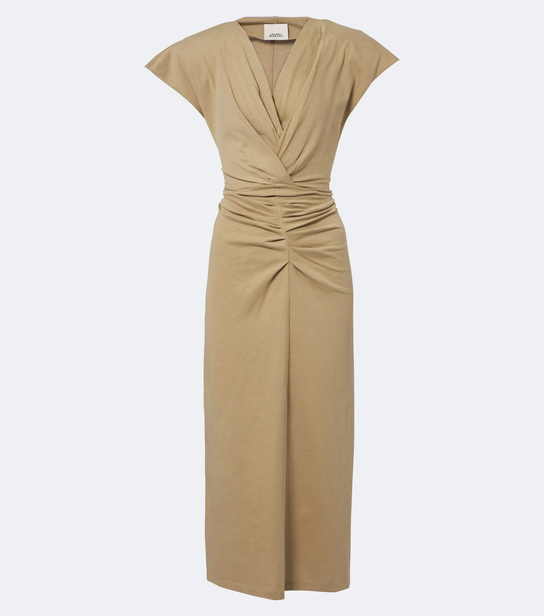 Nadra gathered cotton jersey midi dress - 1