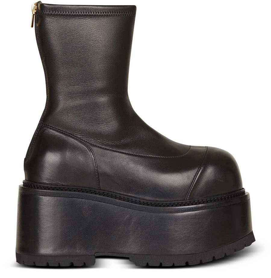 Platform boots in lambskin stretch leather - 1