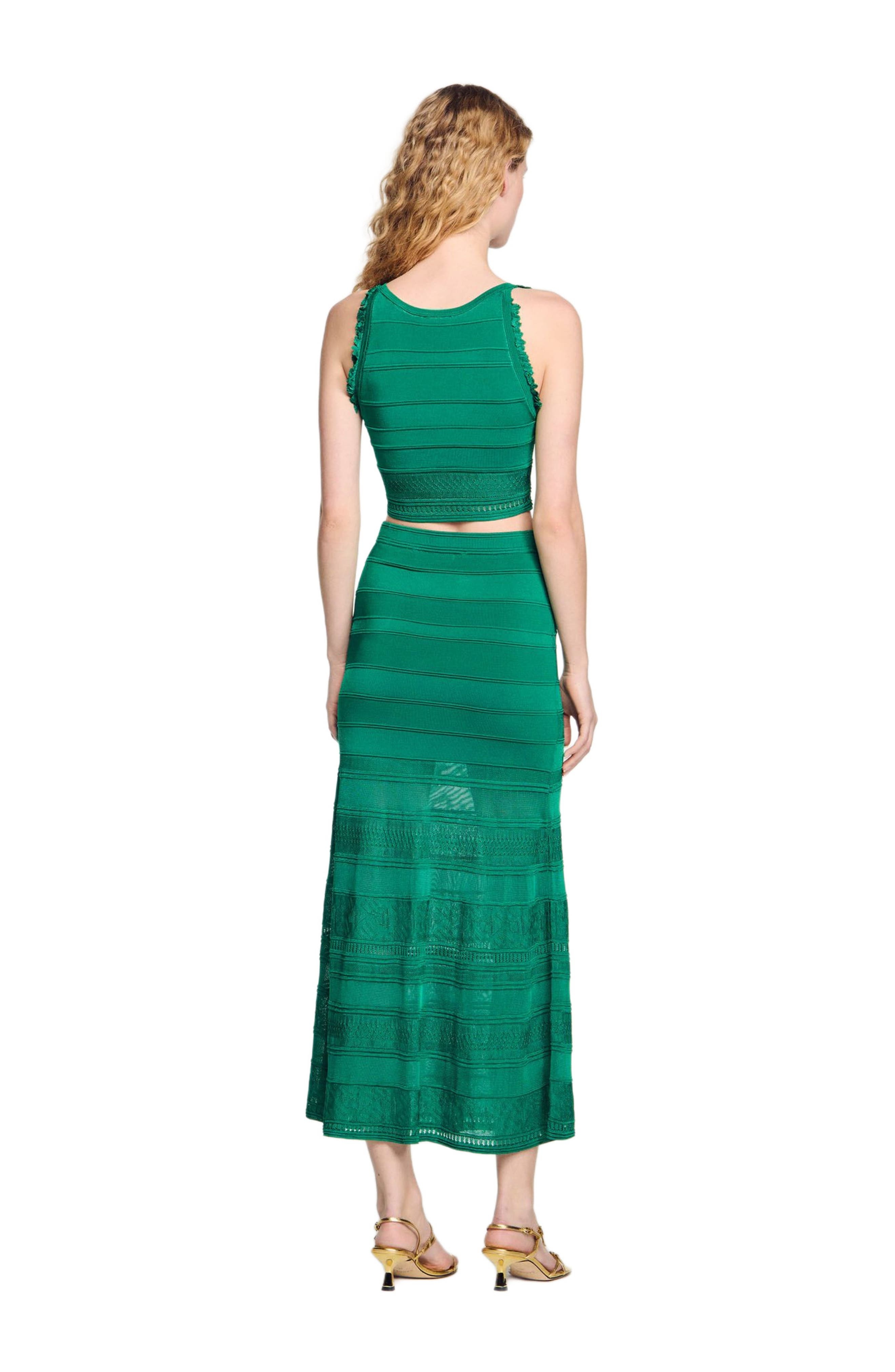 SANDRO Sleeveless sweater in Emeuraude Green at Nordstrom - 2