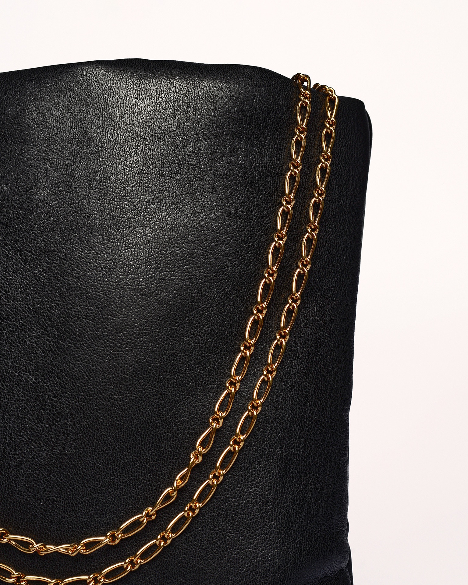 NOELANI - Chain-embellished vegan leather bag - Black - 3