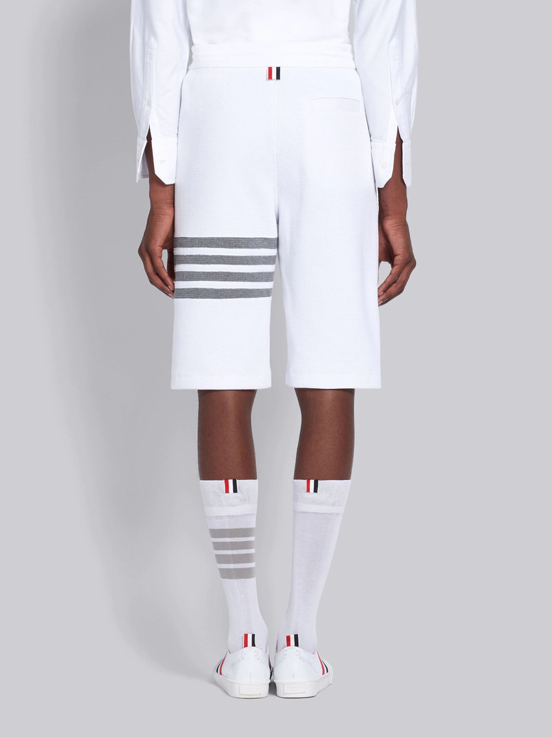 White Compact Waffle 4-Bar Sweatshorts 3