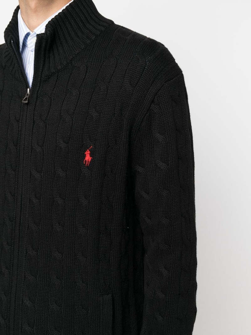 cable-knit half-zip jumper 5