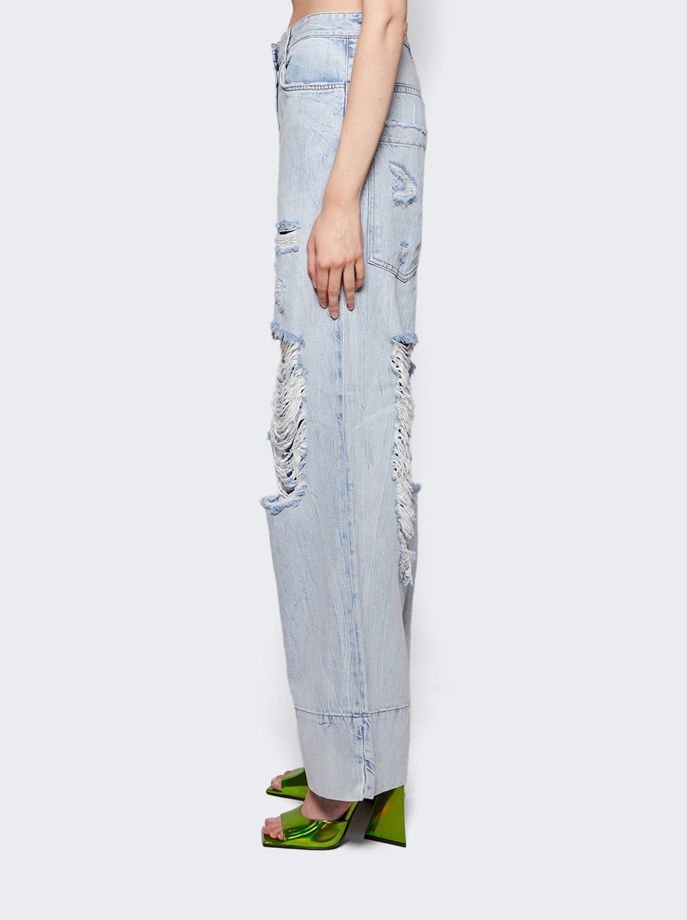 Extra Wide Leg Trousers Light Blue - 5