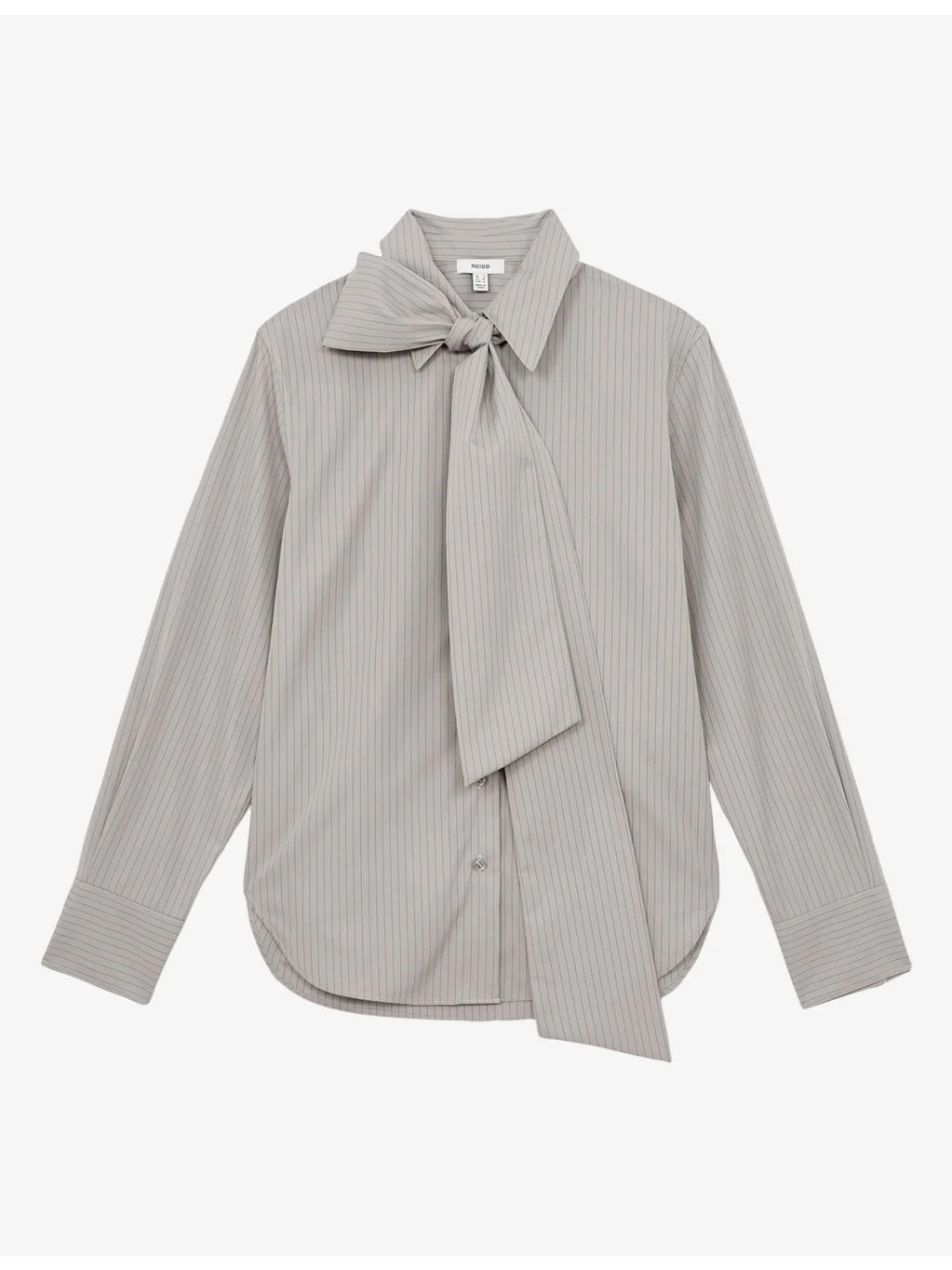 Elowen Striped Tie-Neck Cotton Shirt - 1
