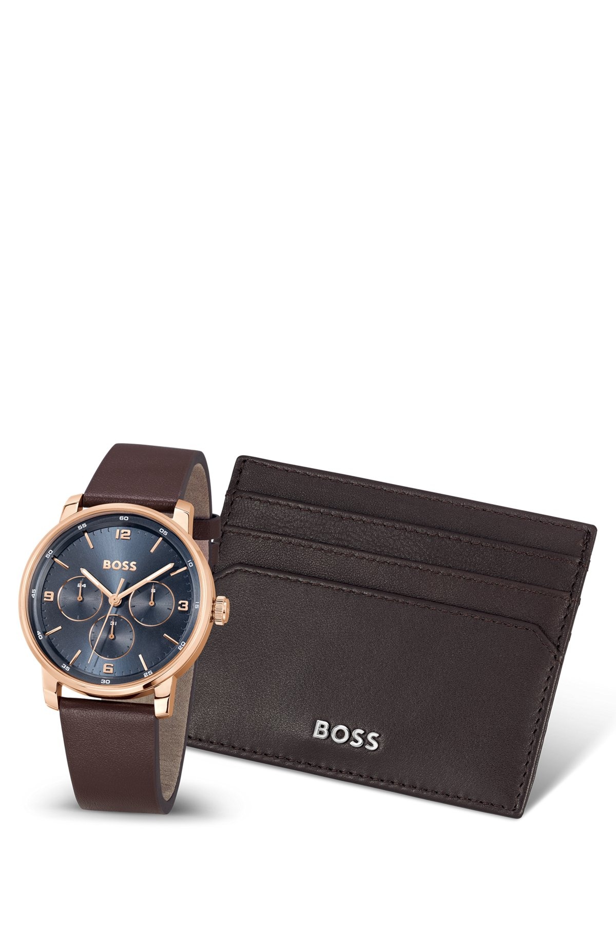 BLUE-DIAL WATCH AND CARD HOLDER GIFT SET - 2