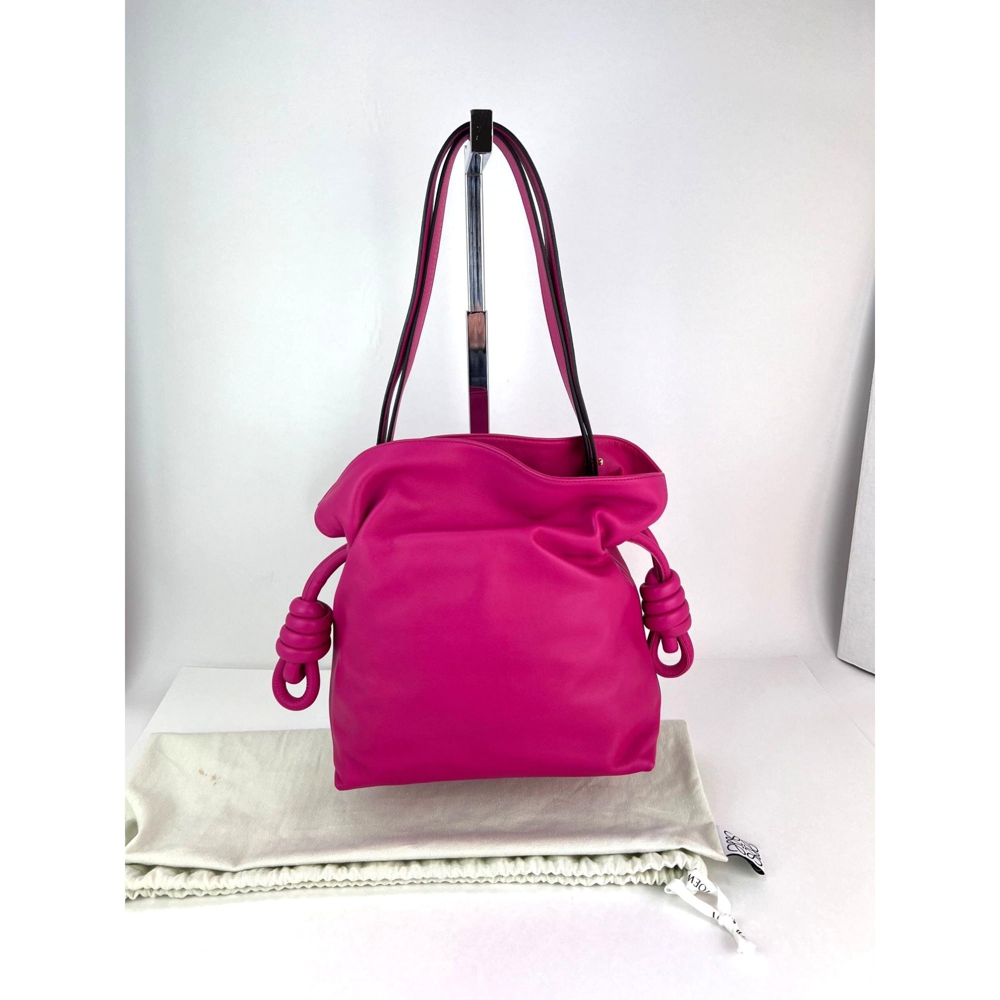 Loewe Nappa Pink Flamenco Medium Knot Shoulder Bag - 2