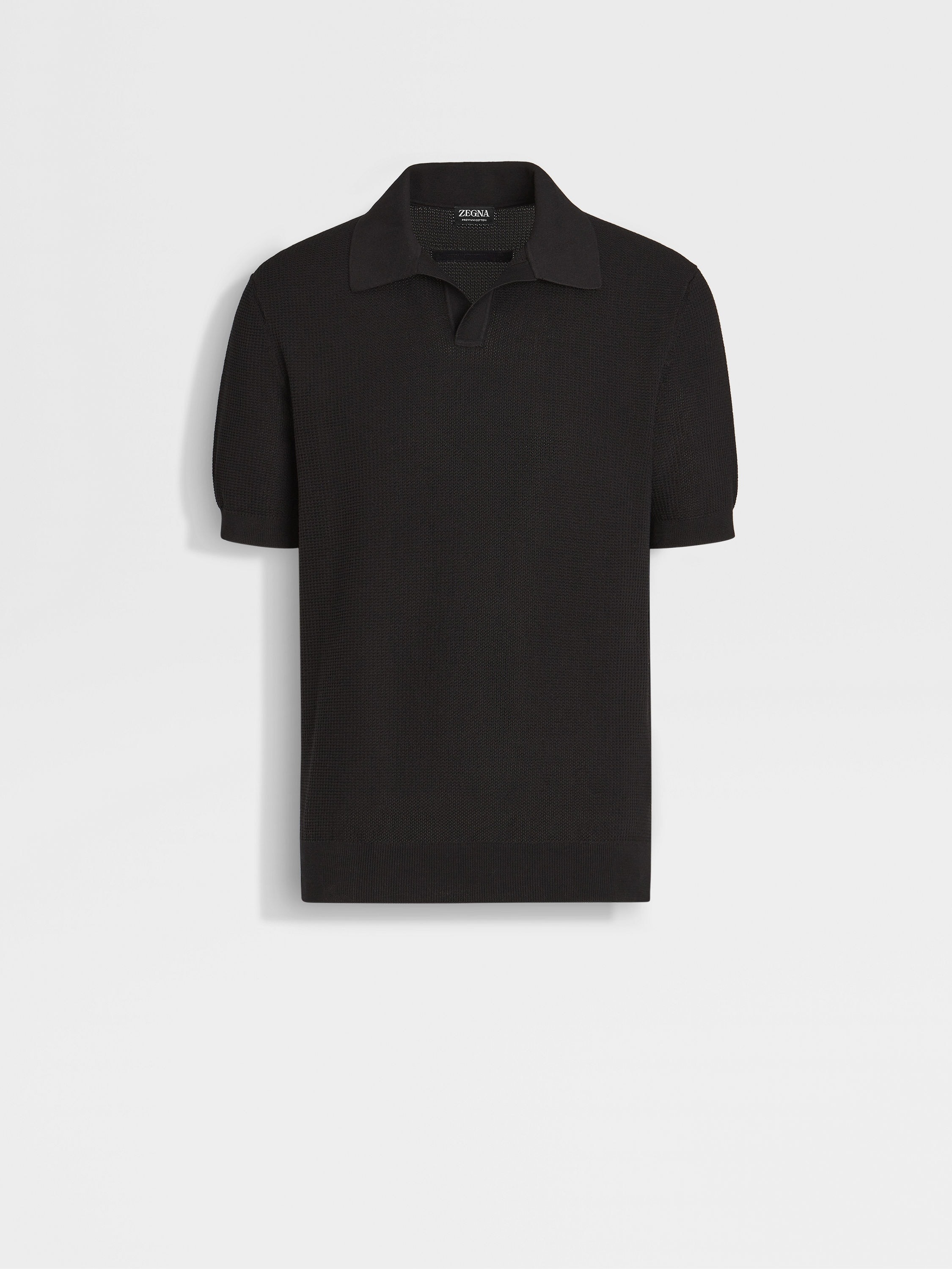 BLACK PREMIUM COTTON POLO SHIRT - 1