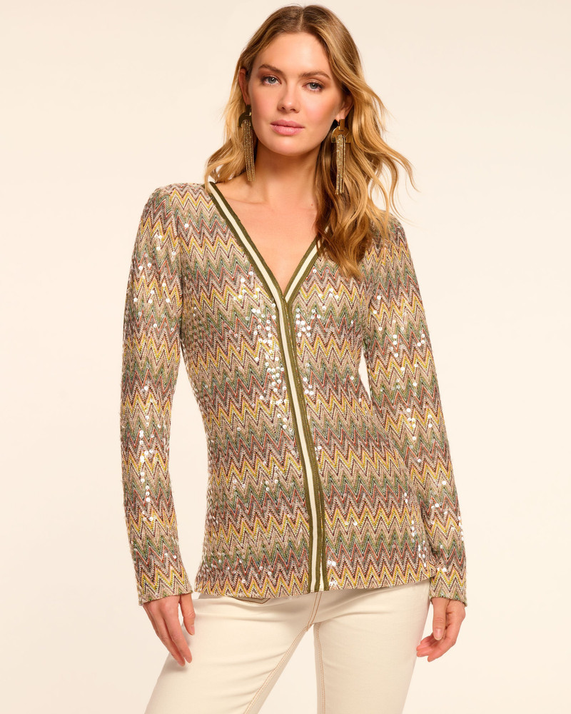 Kiki Chevron Sequin Cardigan 1