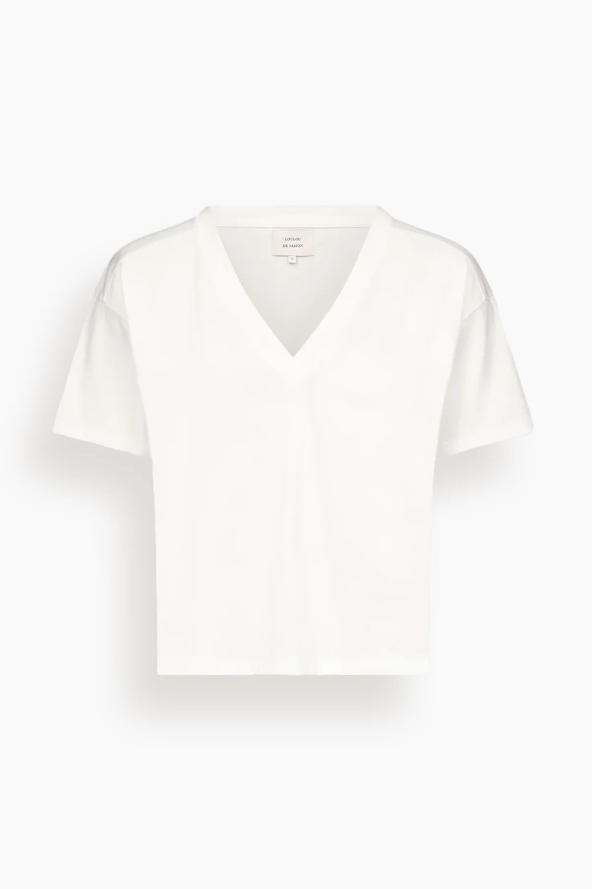 Faaa V Neck T-Shirt in White - 1