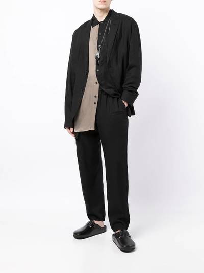 Yohji Yamamoto drawstring tapered cargo trousers outlook