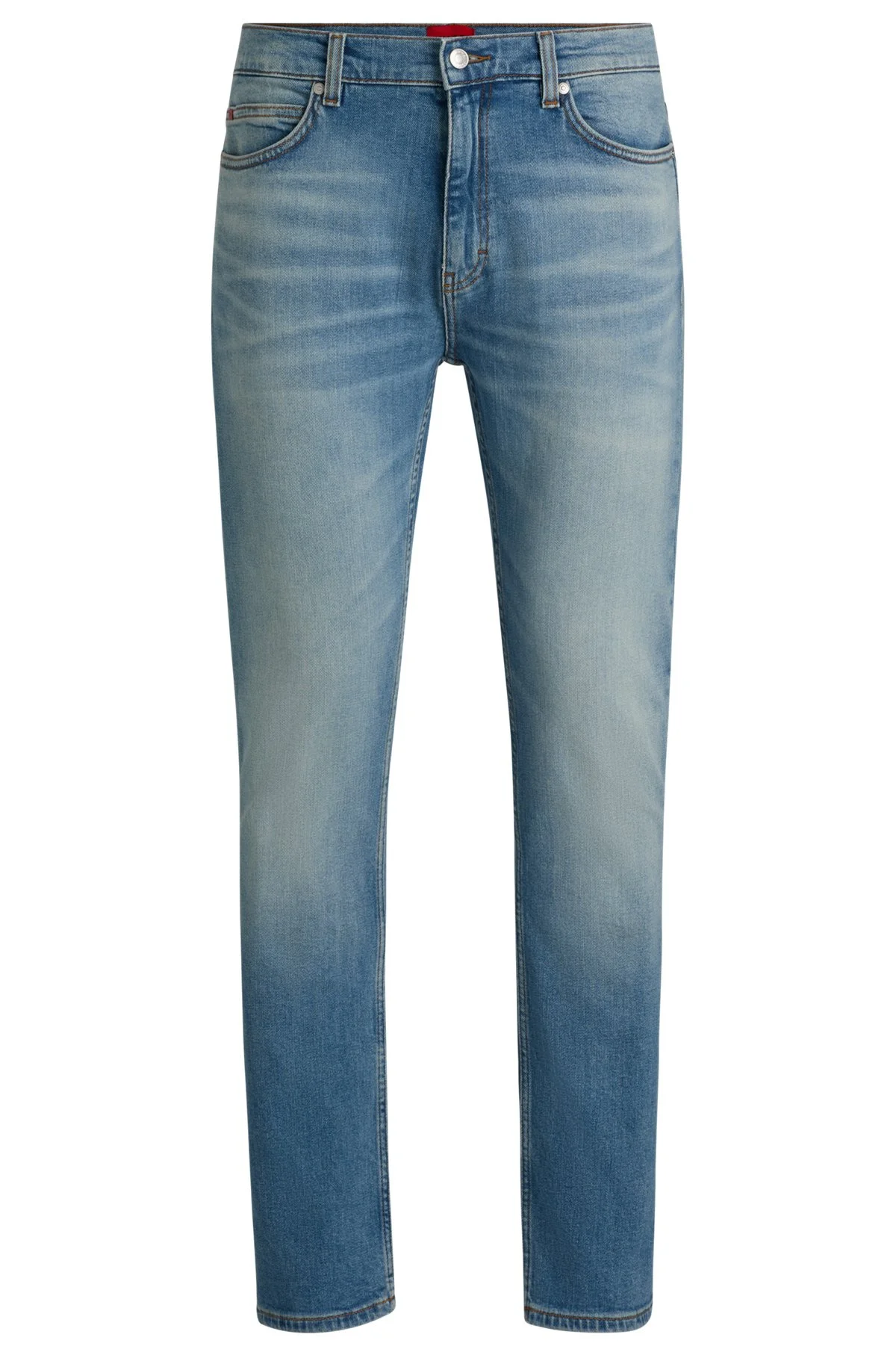 SLIM-FIT JEANS IN MID-BLUE STRETCH DENIM - 1