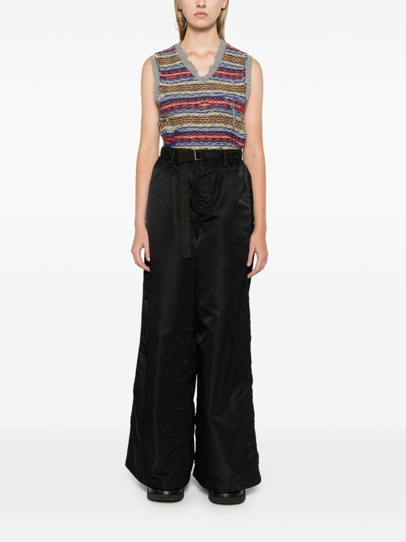 sacai belted wide-leg trousers outlook
