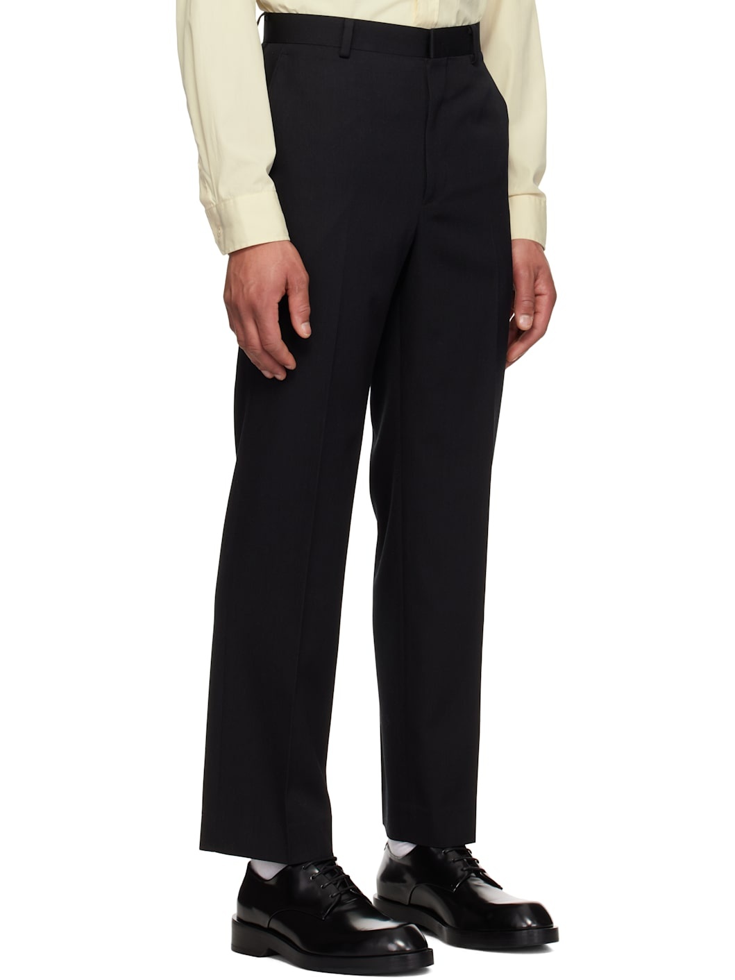 Black Light Wool Max Gabardine Trousers - 2