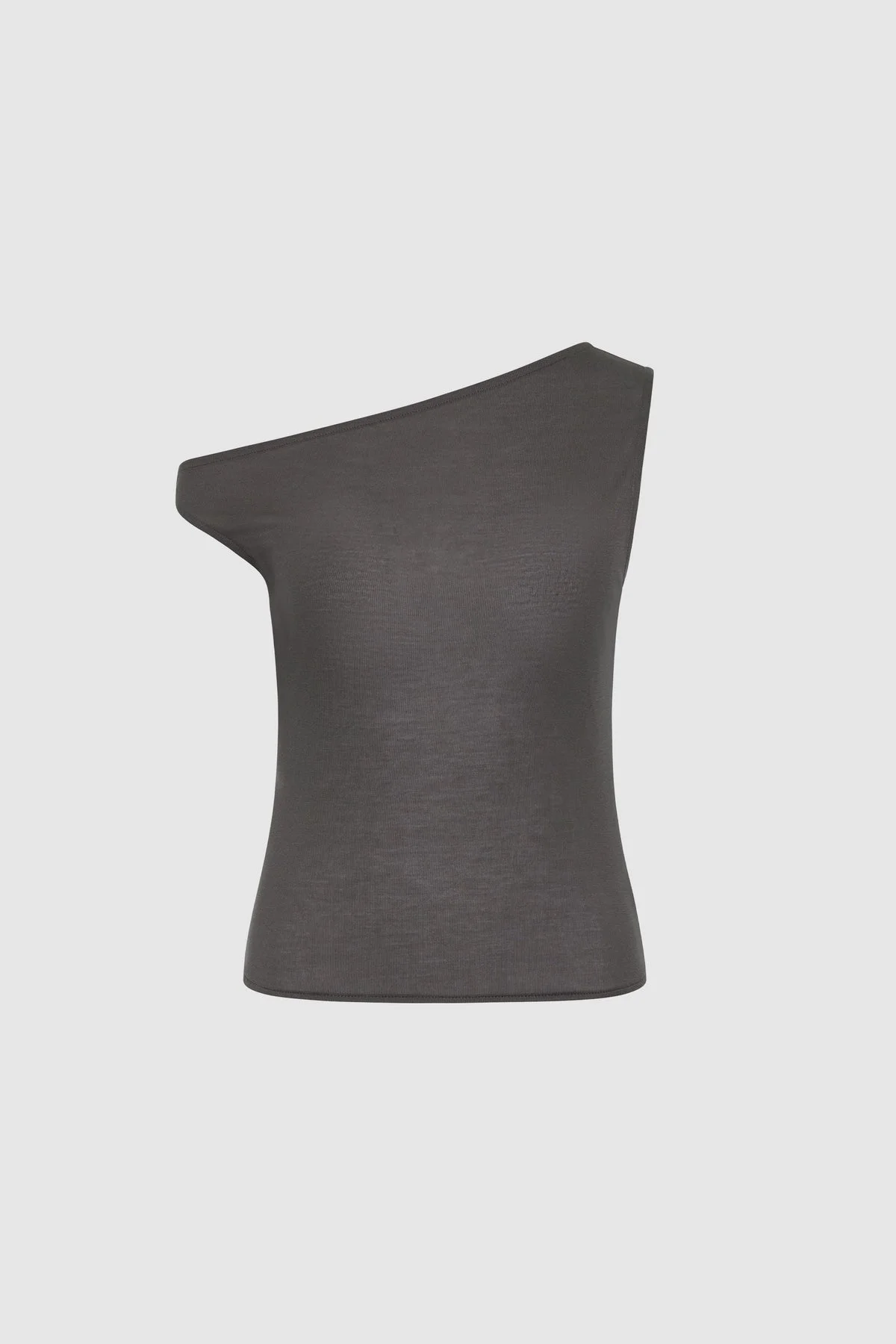 Fine Jersey Asymm Top - Soot - 1