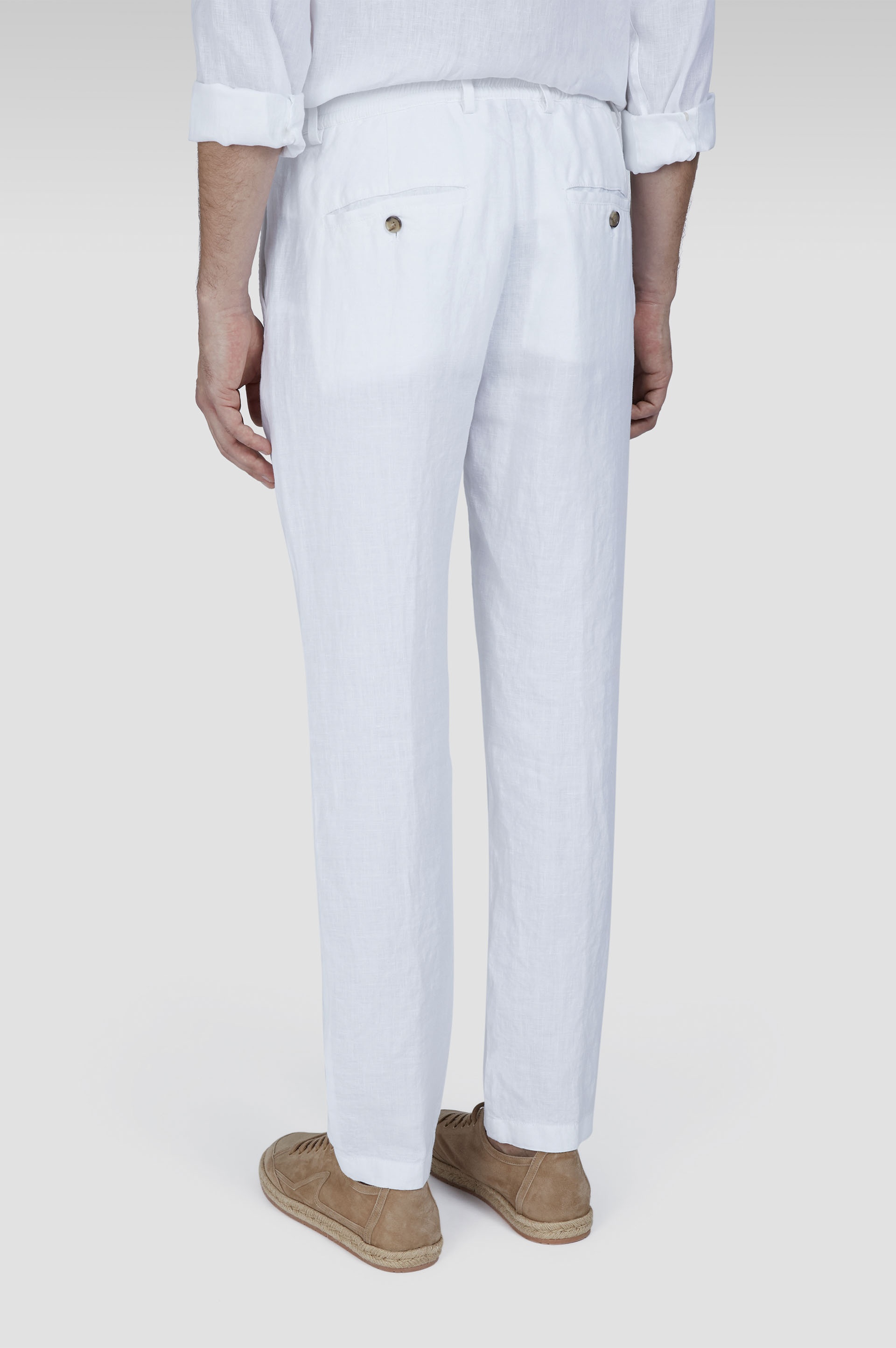 LINEN CHINO PANTS WITH DRAWSTRING - 3