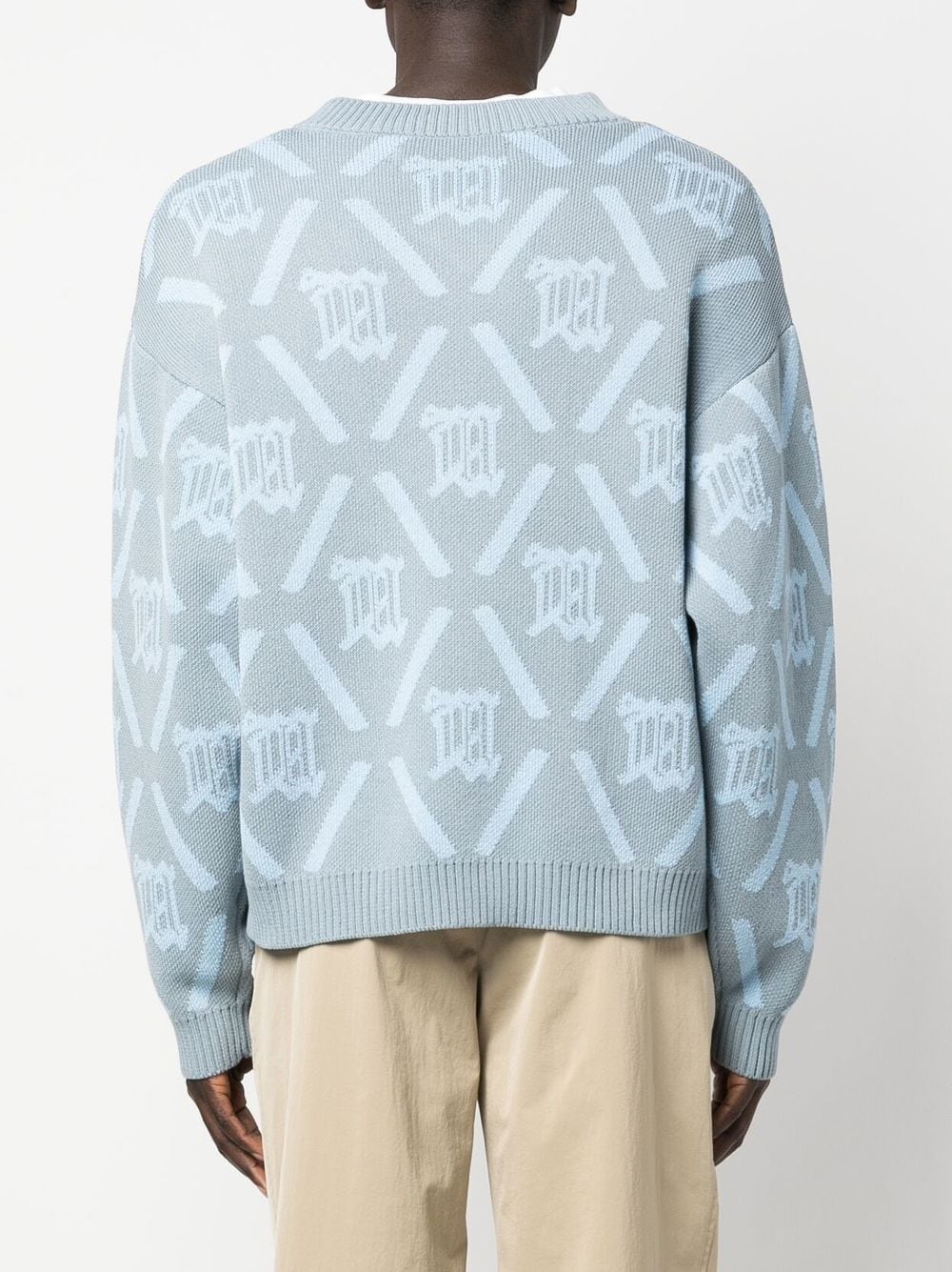 intarsia-knit V-neck jumper - 4
