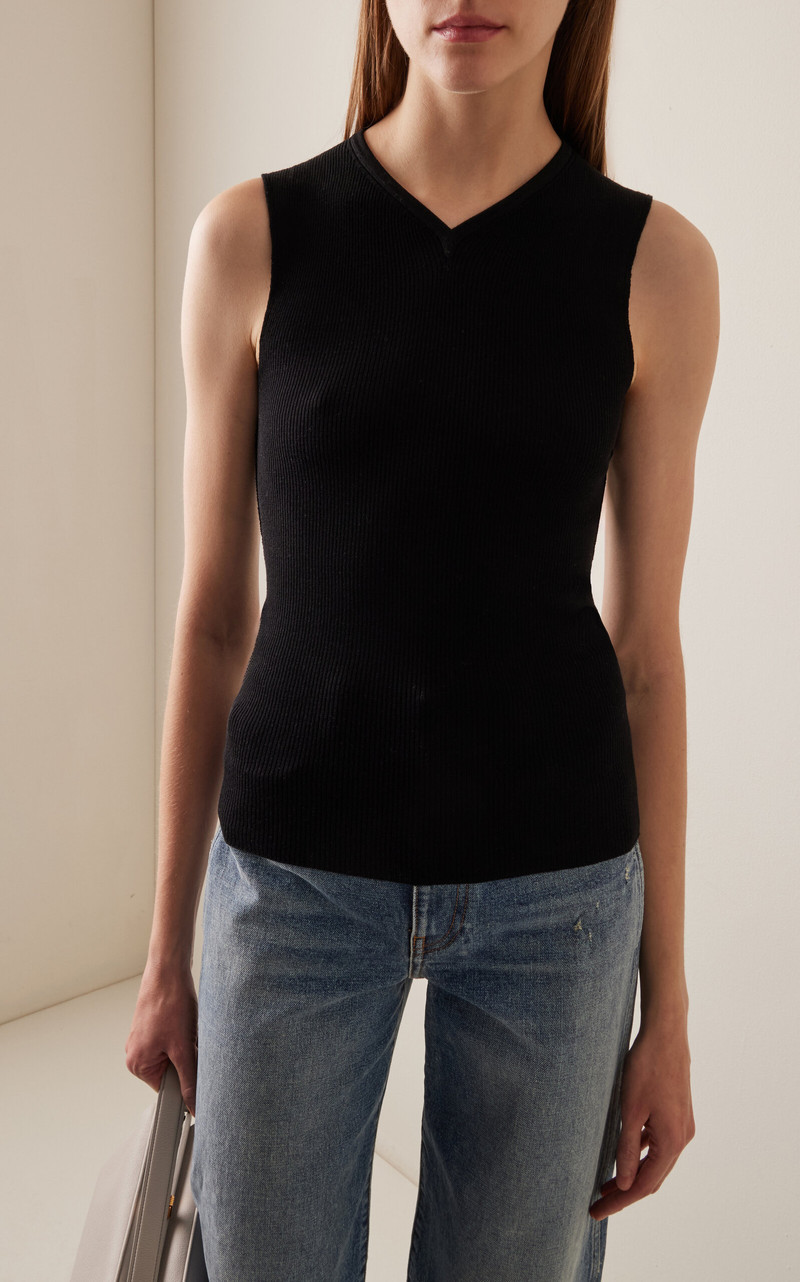 KHAITE Renato Cotton Top black outlook