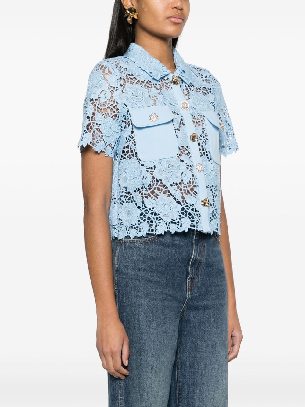 cord-laced unlined shirt - 3