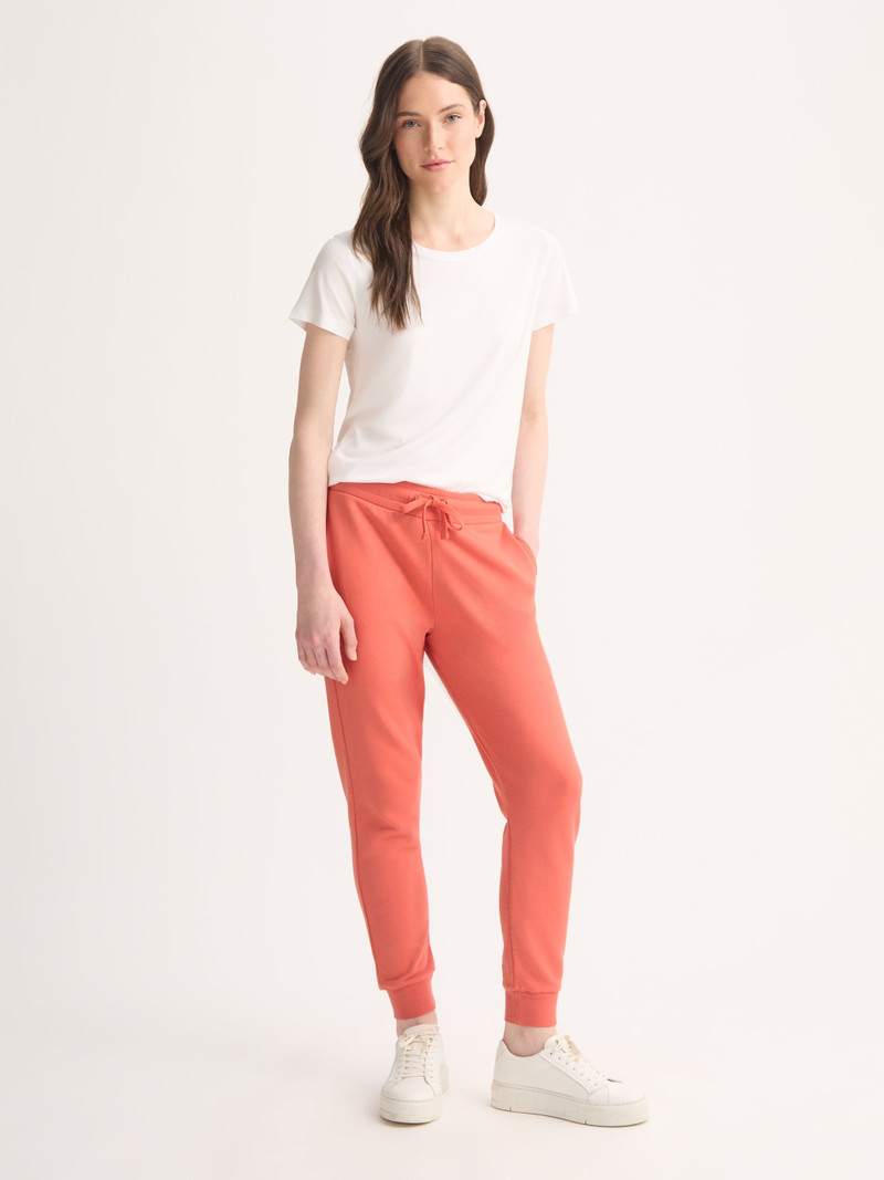 Women's Sweatpants Quinn Cotton Modal Coral Orange 1