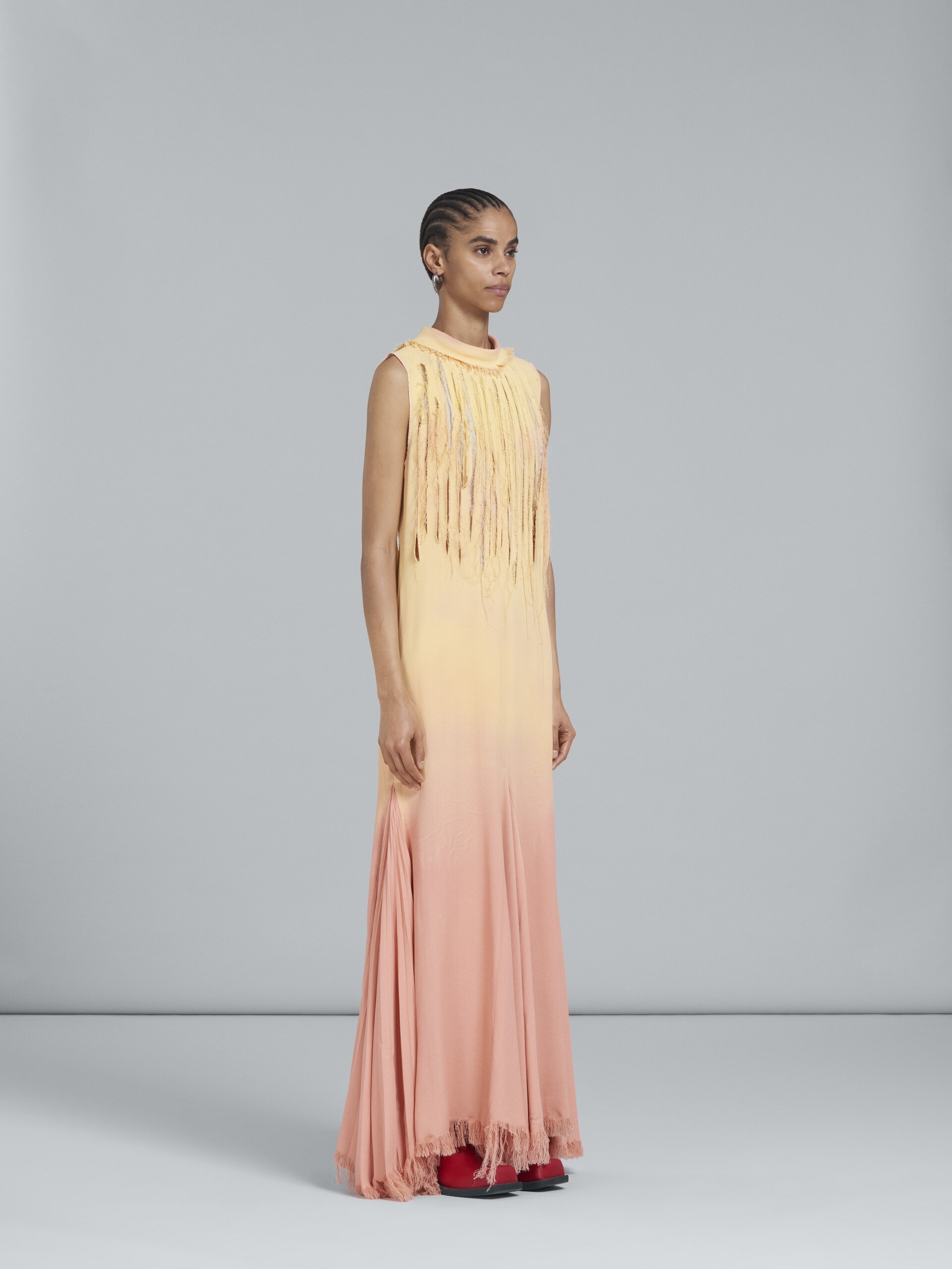 PINK AND YELLOW MERMAID DRESS WITH SLASHES - 6