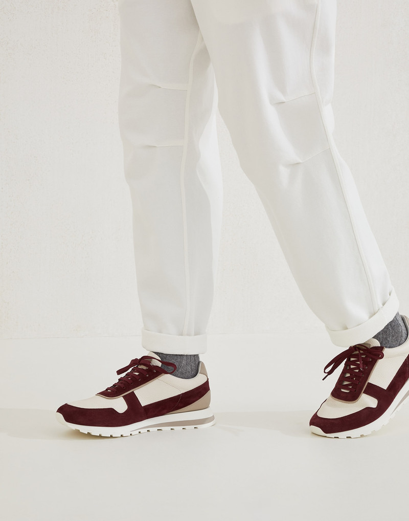 Washed suede and calfskin runners 4