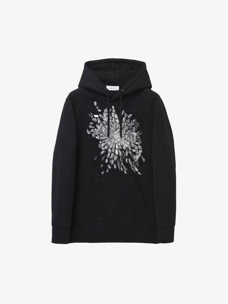 Alexander McQueen Smashed Glass Hooded Sweatshirt outlook