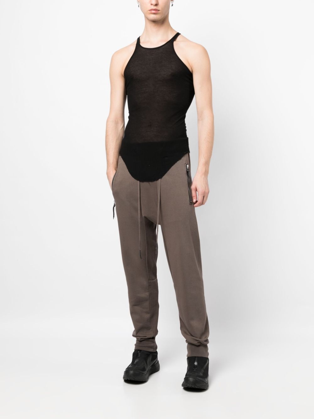 panelled tapered cotton track pants - 2