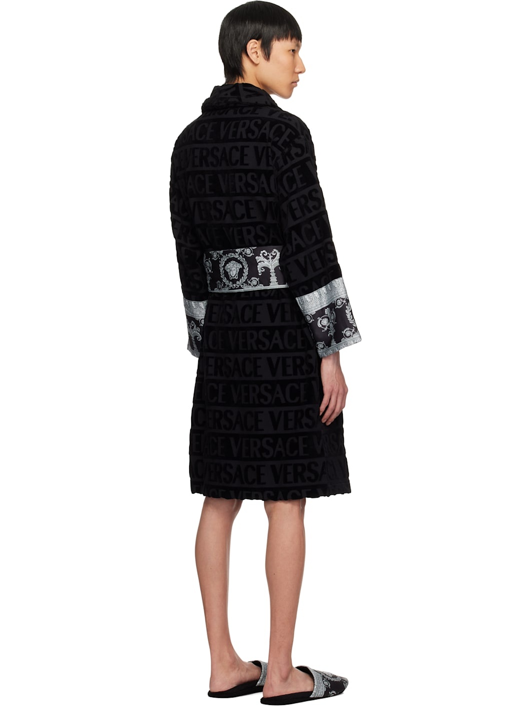 Black 'I Heart Baroque' Bathrobe - 3