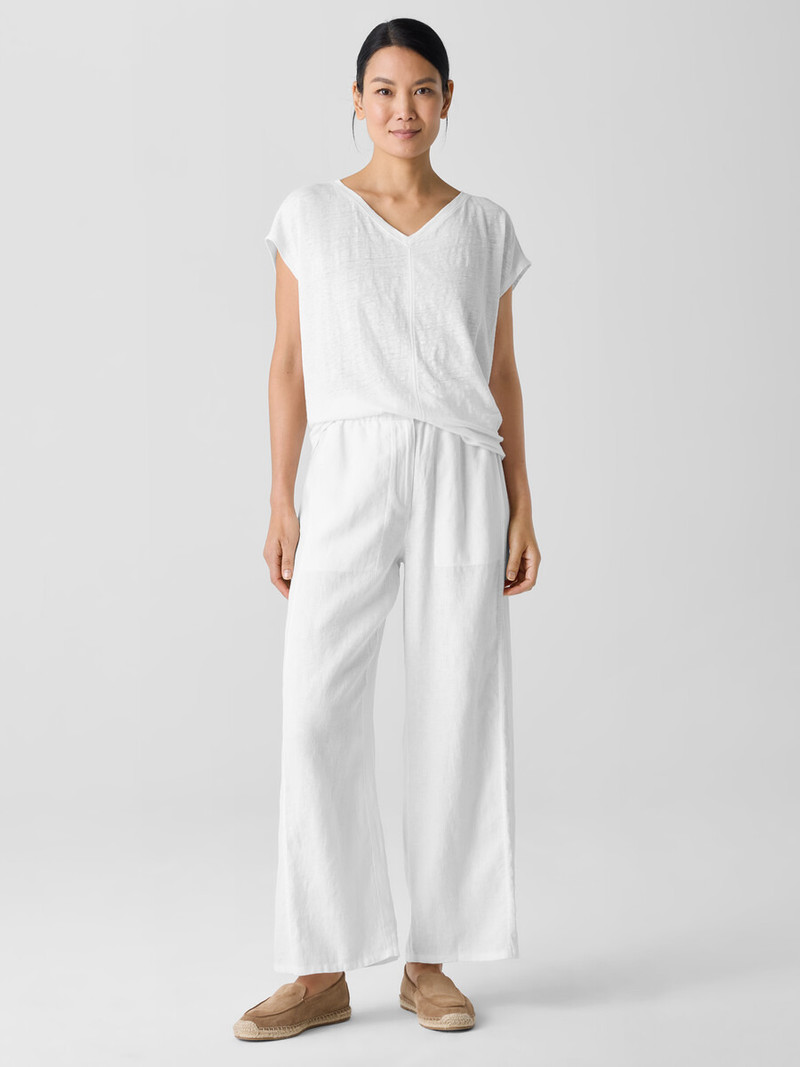 EILEEN FISHER Organic Linen Wide-Leg Trouser Pant outlook