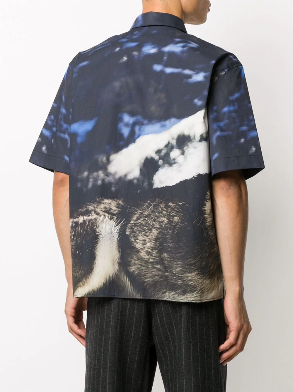 wolf print short-sleeve shirt - 4