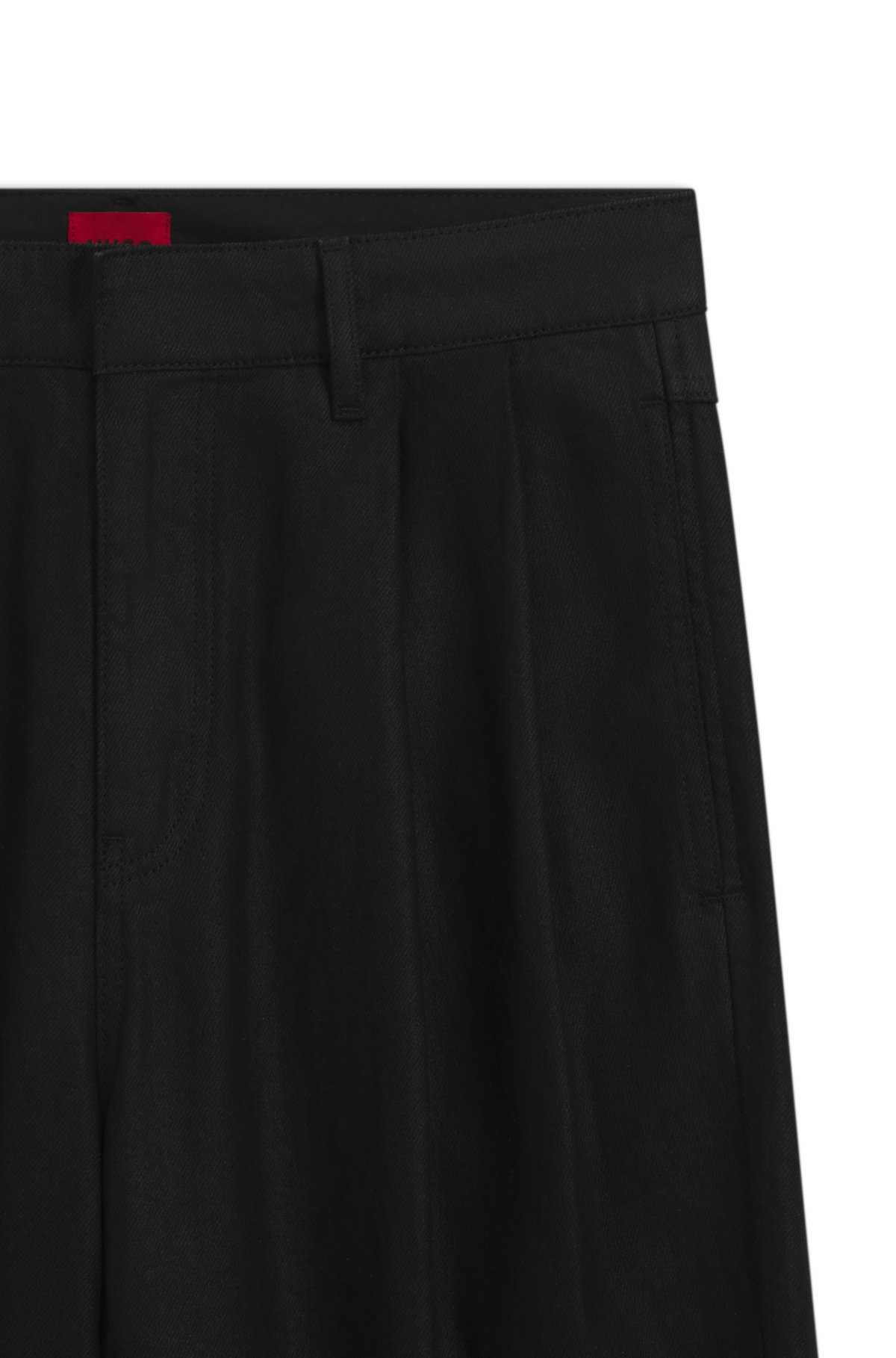 RELAXED-FIT JEANS IN BLACK WAXED DENIM - 6