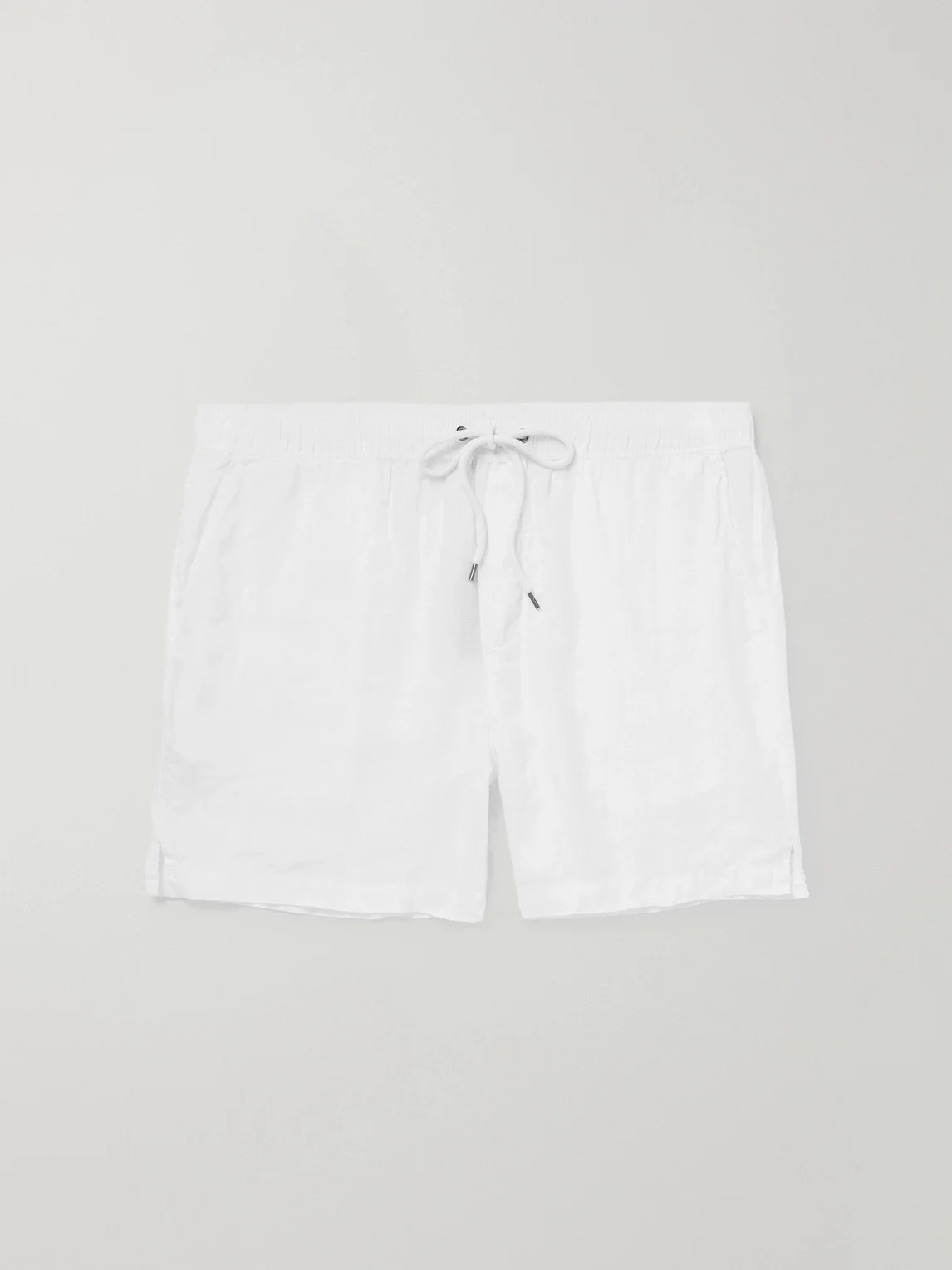 Straight-Leg Garment-Dyed Linen Drawstring Shorts - 1