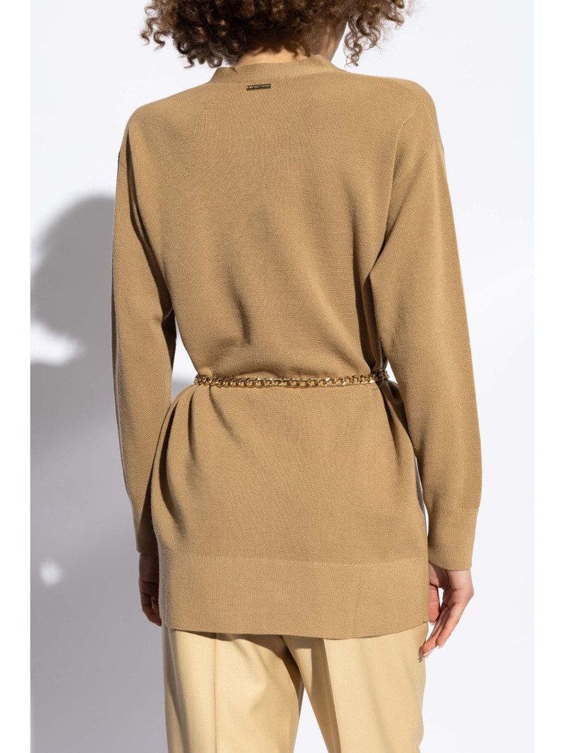 chain belted long cardigan 4