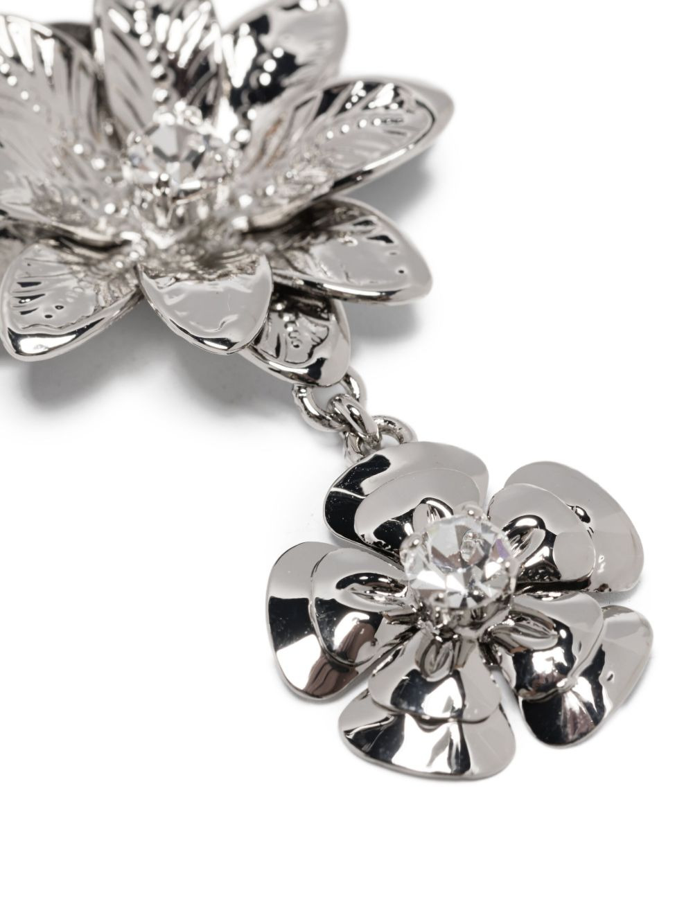 flower-embellished drop earrings - 3