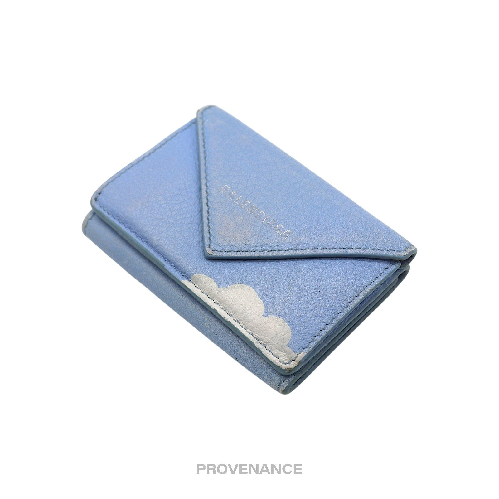 Balenciaga Papier Mini Card Wallet - Clouds Blue Leather - 3