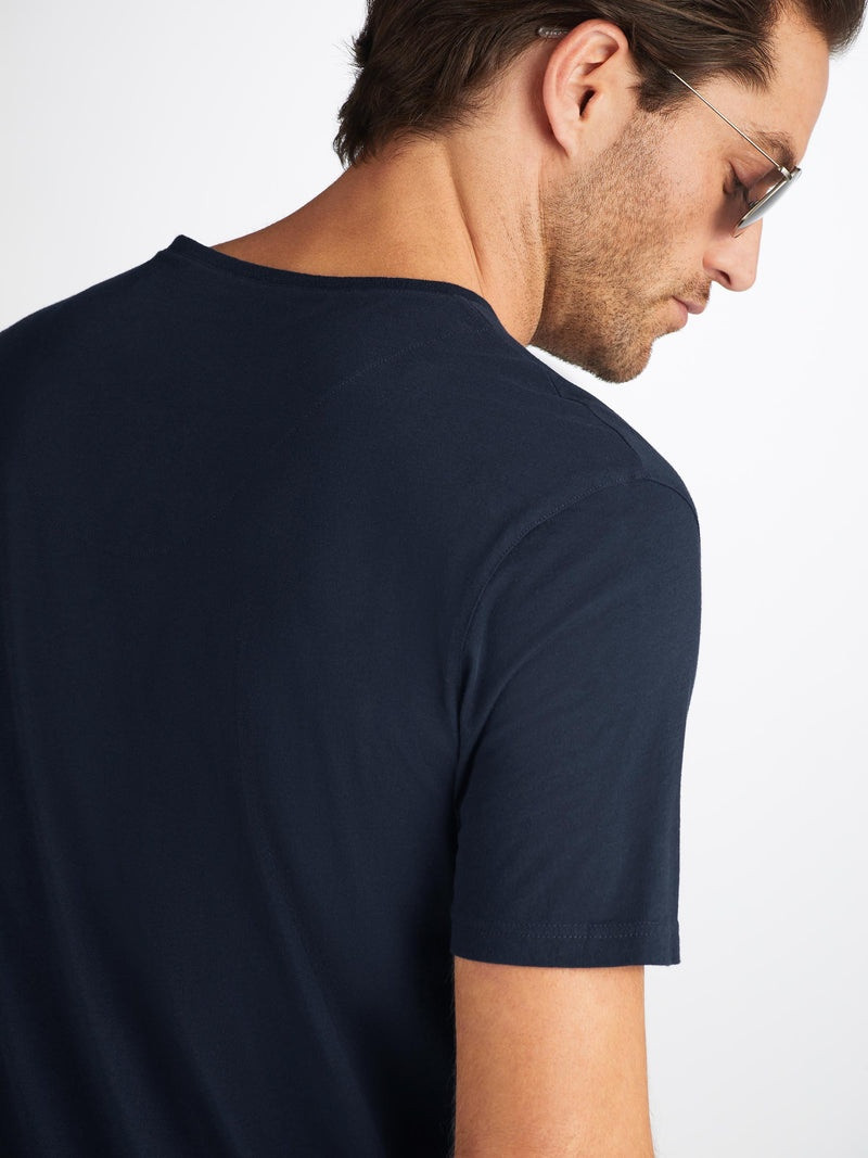 Men's V-Neck T-Shirt Riley Pima Cotton Navy 5