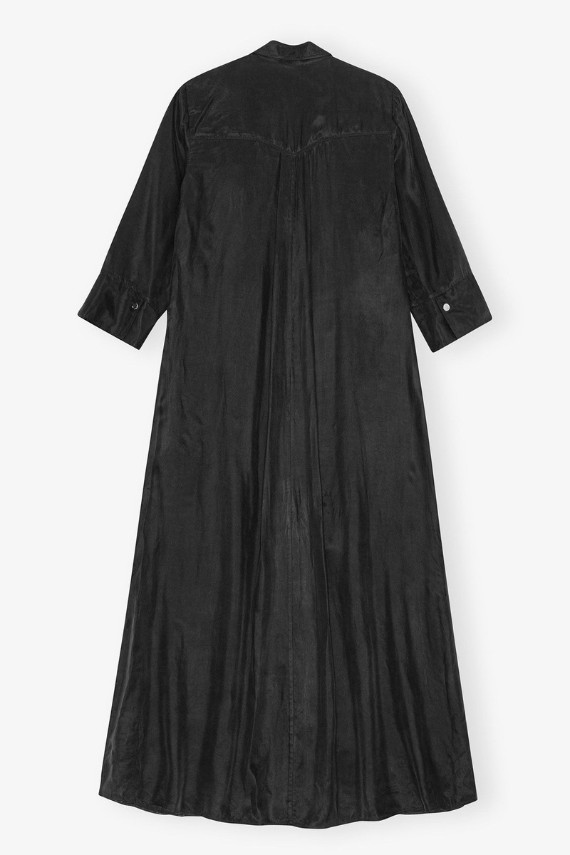 BLACK FLUID CUPRO MAXI DRESS 6