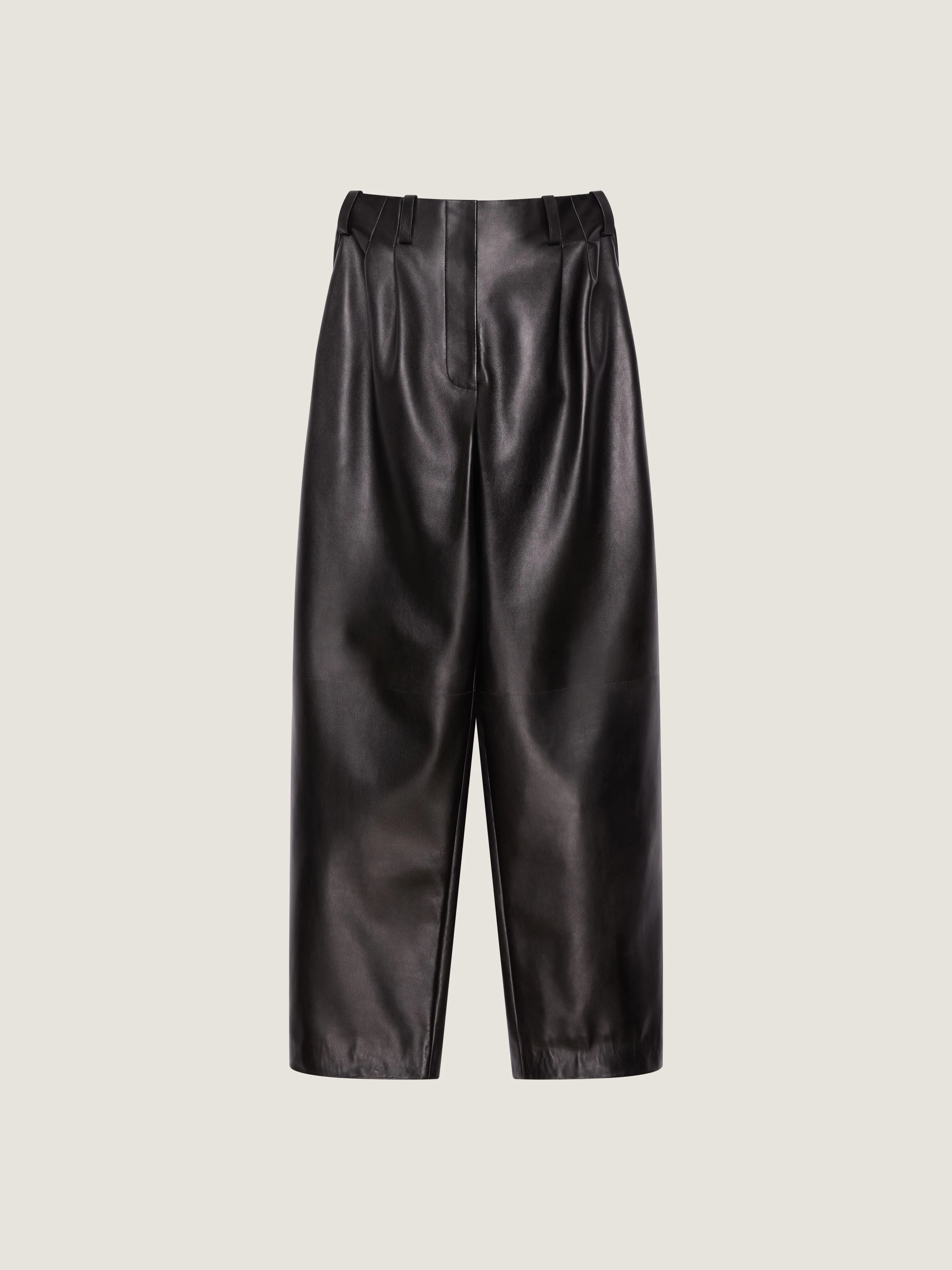DOUBLE PLEAT PANTS IN LEATHER - 1