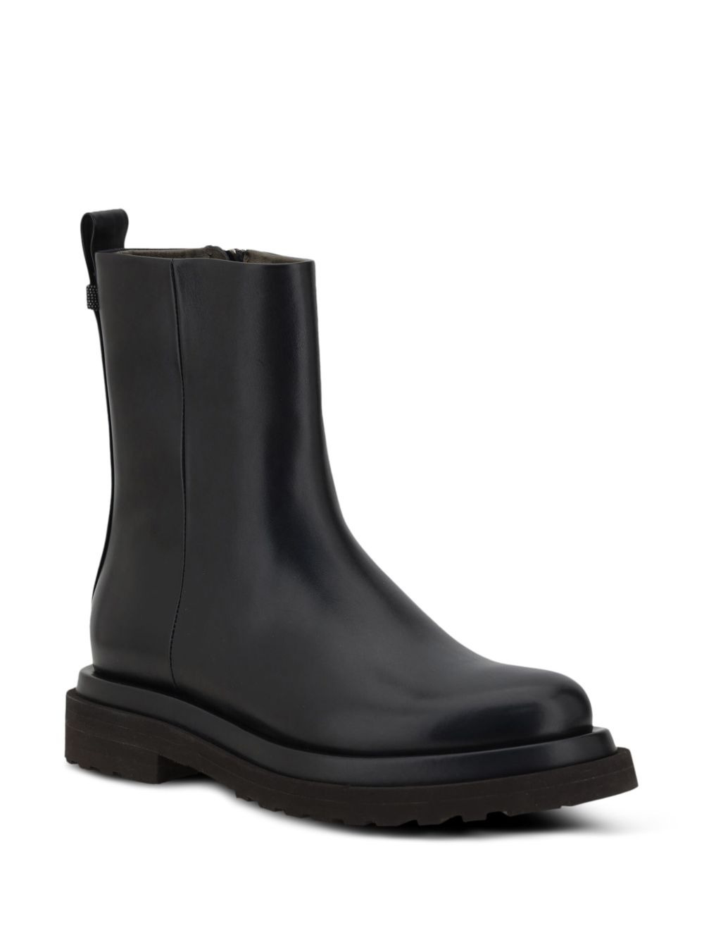 zip-detail block-heel boots - 2