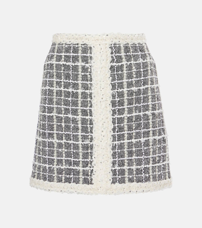 Checked Wool-blend bouclé 미니 스커트 1