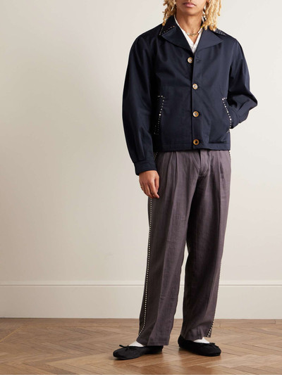 WALES BONNER Delaney Studded Cotton-Twill Jacket outlook